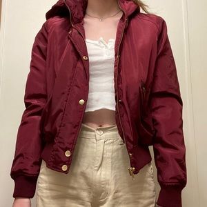 Forever 21 Maroon Bomber Jacket